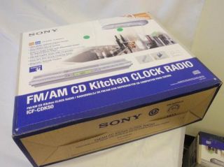 Sony ICFCDK50 Under Cabinet Kitchen CD Clock Am FM Radio