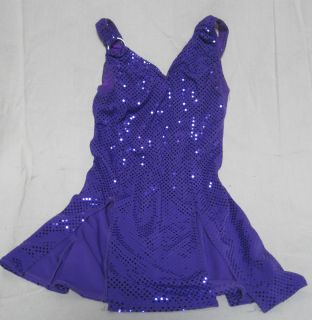Purple Kelle Sparkle Disco Dress Ice Skating Outfit ASIS Halter
