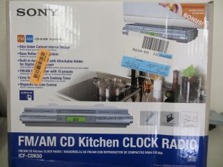 Sony Kitchen Under Cabinet Clock Radio CD iPod Am FM ICF CDK50