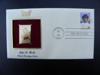 22K Gold Stamp Replicas US Stamps Ida B Wells Black Heritage Series