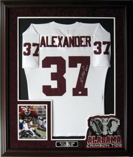 Shaun Alexander Autographed University of Alabama Home Jersey Framed