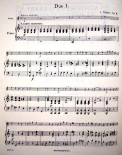 Six Little Duets Violin Piano Pleyel Op 8 Herrmann