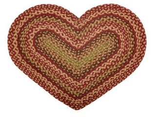 IHF Braided Jute Heart Shape Accent Rug Spice for Sale