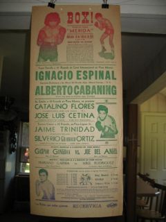 1974 Ignacio Espinal vs Alberto Cabanig Vintage on Site Boxing Poster