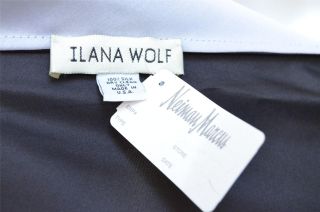 Ilana Wolf Womens Silk Black White Wide Scarf Shawl Neck Wrap Stole
