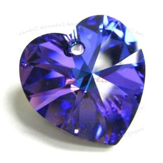Swarovski Xilion Crystal Heart Charm Pendant Heliotrope 14mm 6228