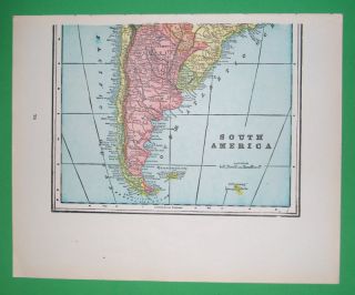 RARE 1903 Eastern Hemisphere Map Full Color