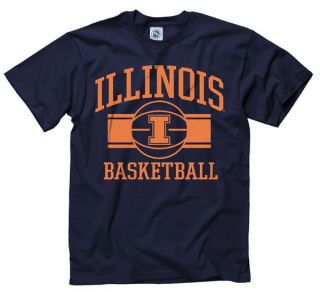 Illinois Fighting Illini Navy Wide Stripe Basketball T Shirt