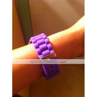 USD $ 4.79   Fashionable Quartz Wrist Watch with Purple Silicone Band