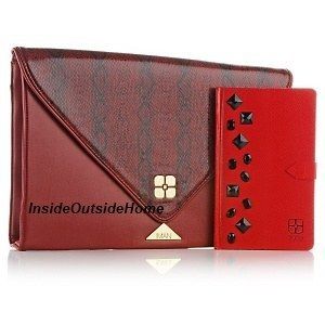 IMAN Global Chic Clutch Bag Portfolio Red Python Bonus