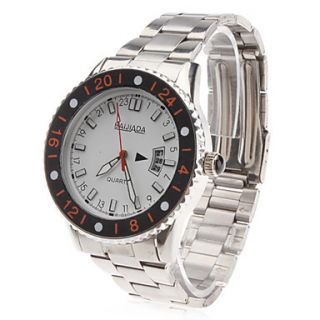 USD $ 8.49   Mens Steel Analog Quartz Wrist Watch with Calendar