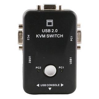USD $ 10.99   USB2.0 2 Port Manual KVM Switch Box,