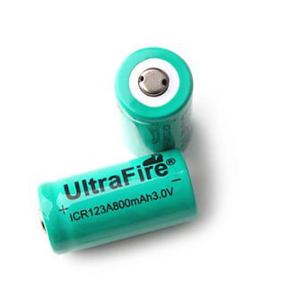 ultrafire 3v 800 mAh CR123A genopladeligt batteri grøn (11.190.152)