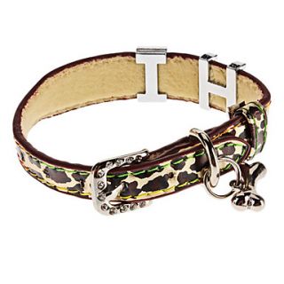  estilo Hi Collar Leopard Impressão para Cães (Pescoço 15 24cm