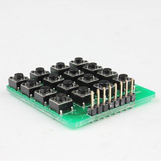 USD $ 3.59   16 Push Buttons 4x4 Matrix Keyboard for Arduino AVR ARM