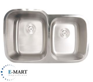 32 inch Premium Stainless Steel Undermount Kitchen Sink Double Bowl 60