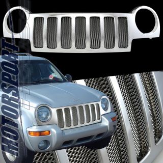  2003 2004 JEEP LIBERTY SPORT MESH CHROME GRILL FRONT UPPER REPLACEMENT