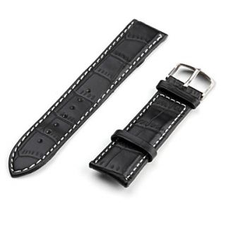 USD $ 2.29   Unisex Genuine Leather Watch Strap 22MM (Black),