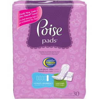 Poise Ultimate Incontinence Pads 3 Packs of 30 Ct