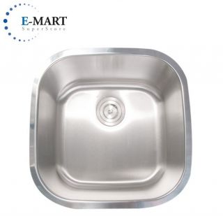 20 inch Premium Stainless Steel Undermount Kitchen Sink Single Bowl 16