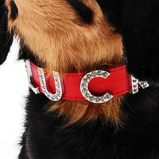 Verstelbare Rhinestone Luck Style halsband voor honden (assorti kleur