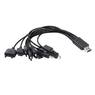 USD $ 3.99   Universal 10 in 1 USB Power Cable (27cm, Black),