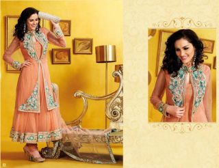 Indian Bollywood Ethnic Designer Peach Anarkali with Full Length