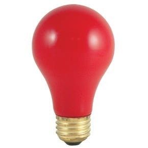  Watt A19 Ceramic Red Incandescent Medium Base Party Light Bulb