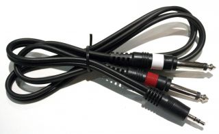  Male to 2 x 1 4 1 4 inch 6 3mm Male Mono Plugs Y Cable Audio