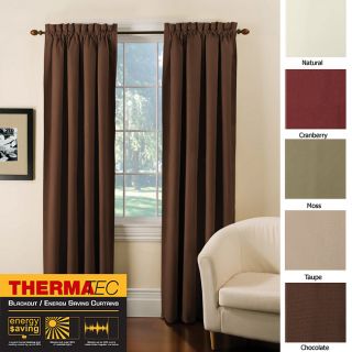 Ridgedale 84 inch Thermal Backed Rod Pocket Curtain Panel Pair Natural