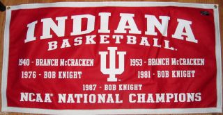 Indiana Hoosiers Basketball National Championship Banner