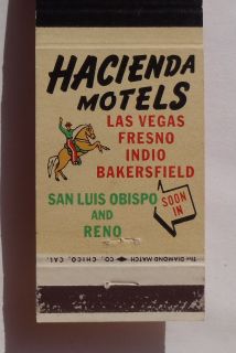  Hacienda Motel Las Vegas Fresno Bakersfield Reno Cowboy Indio CA