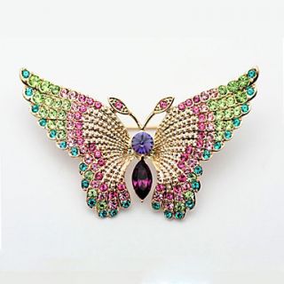 EUR € 16.37   Austrian Crystal Studded Butterfly Brooch, Gratis