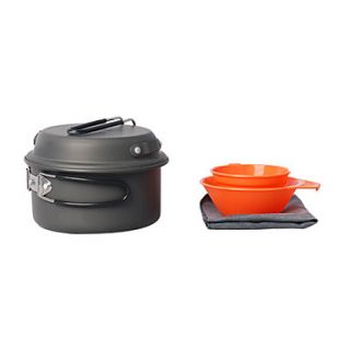 USD $ 37.89   5PCS 1 2 People Camping Cookset(0.9L Pot+6In Pan+200ML