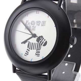 USD $ 6.39   Unisex Zebra Style PU Analog Quartz Wrist Watch (Assorted