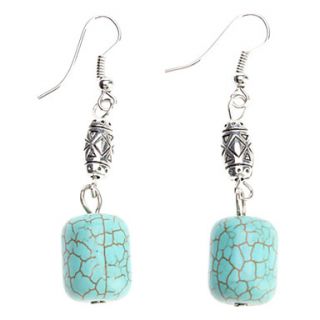 EUR € 1.37   Cilinder Shape Turquoise Oorbellen, Gratis Verzending