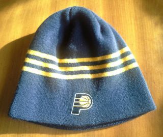 Indiana Pacers Beanie Winter Hat Adidas Blue Gold
