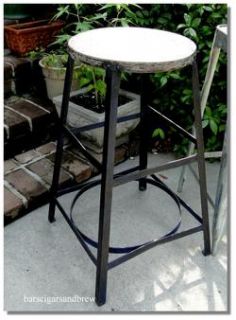 Factory Industrial Barstool Bar Chair Old Metal Blue