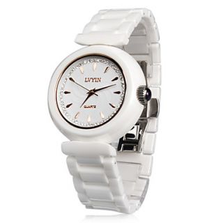 USD $ 43.39   Unisex Ceramic Analog Quartz Wrist Watch (White),