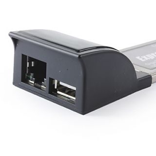 USB 2.0 + RJ45 (1000m) adaptador Express Card 34 milímetros para