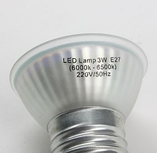 e27 3w SMD 44 270lm 7000 7500K luz blanca fría bombilla LED spot