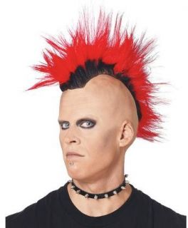  Wigs Black or Red Punk Rocker 80s Accessory Costume NIP Hair