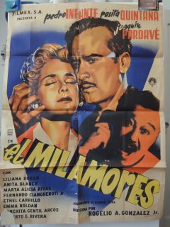  Mexican Movie Poster El Mil Amores Pedro Infante Rosita Quintana 1954