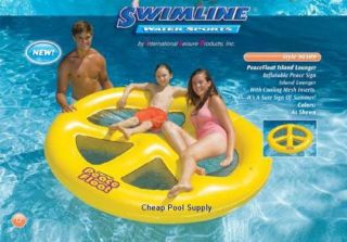 Swimline Inflatable 73 Peace Float Island Pool Lounger