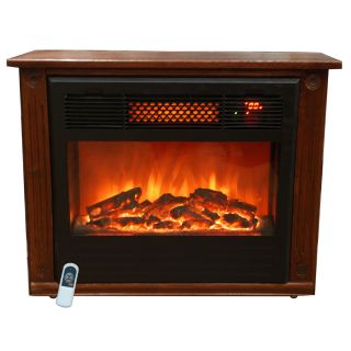 Lifesmart 1000 Square Foot Infrared Dark Oak Fireplace LS IF1500 Dofp
