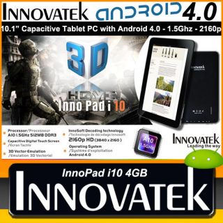 4GB Innovatek InnoPadi10 10 1 Tablet PC 1 5Ghz 2160p HDMI Capacitive
