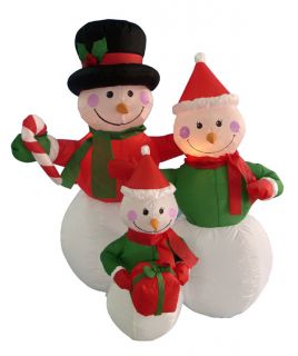  Inflatable Snowman Family Lighted Christmas Yard Art Decoration