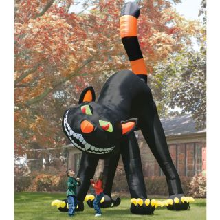 Halloween 2 Stories Tall Inflatable Black Cat Lighted Sways Pump