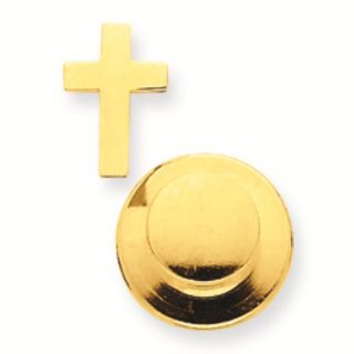 14k Gold Cross Tie Tac Lapel Pin