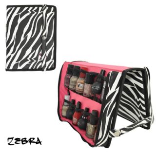 Manicure Nail Polish Storage Folder Zebra